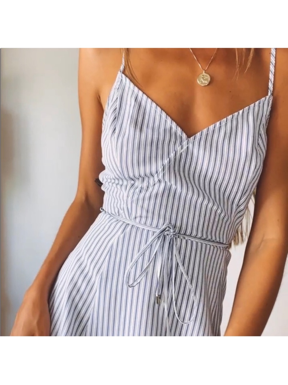 Dynamite Blue & White Stripped Mini Dress Small